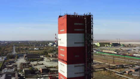 industrial tower in a manufacturing complex