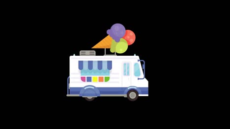 animación del camión de entrega de helados.