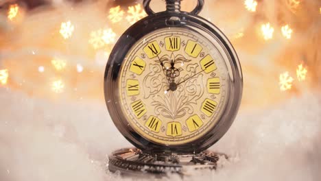 Retro-style-clock-Christmas-or-New-Year-abstract-background