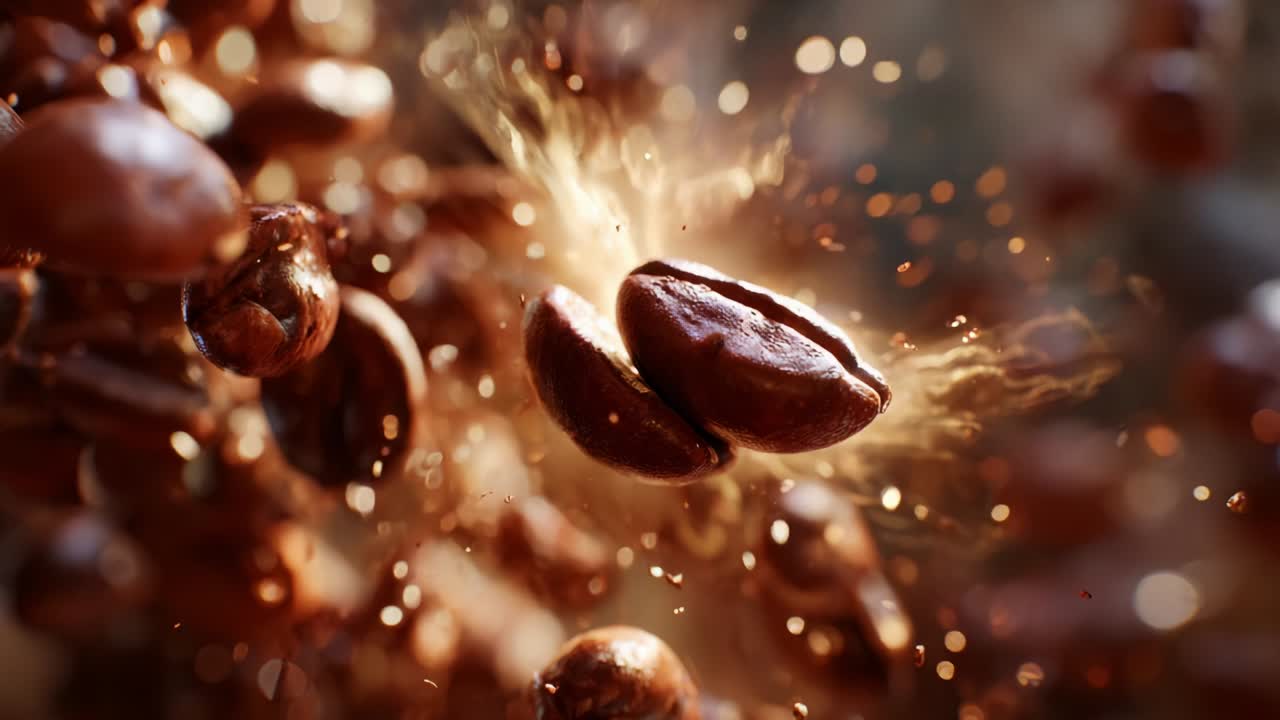 咖啡豆的近距離拍攝