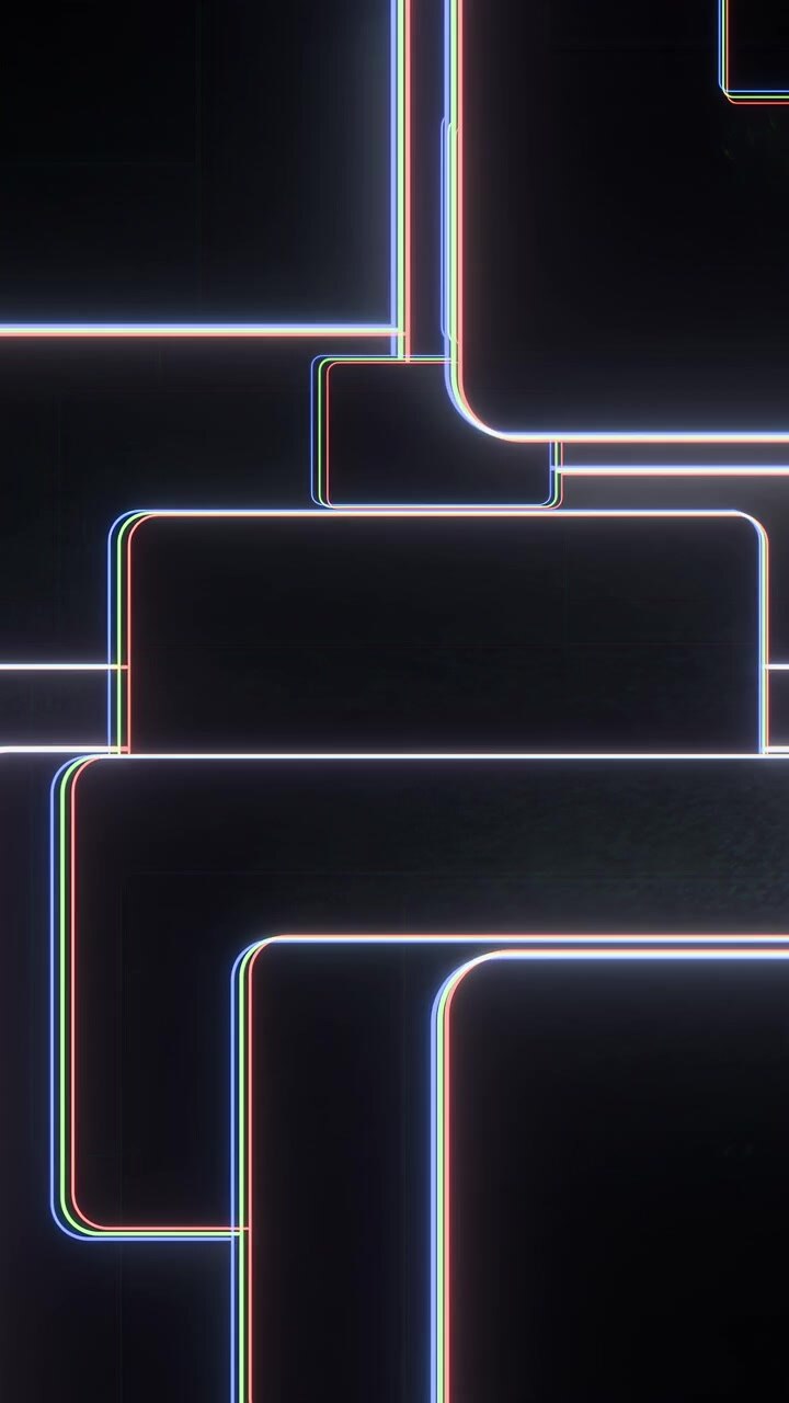 Abstract Motion Graphics with Glowing Neon Rectangles