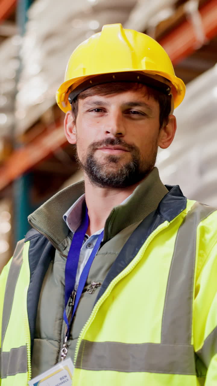 retrato del trabajador del almacén