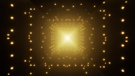 túnel de luz de evento de brillo amarillo
