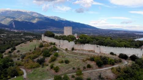 greek fortress in front of a breathtaking backdrop