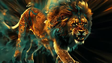 golden lion in action