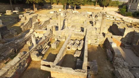 drone shot above the old cemetery in salona