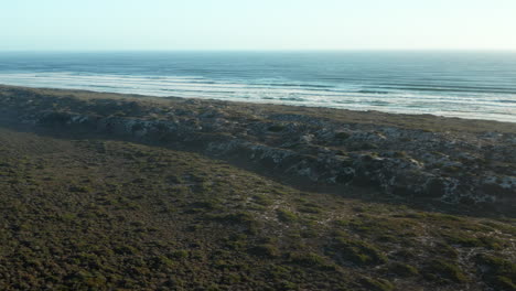 aerial view of the beach and coastline, west coast national park, north of cape town in south africa - drone shot