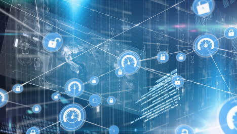 animation of network of connections over data processing