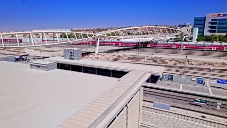 Drohnenaufnahme-Eines-Bahnhofs-In-Beer-Sheva-Israel