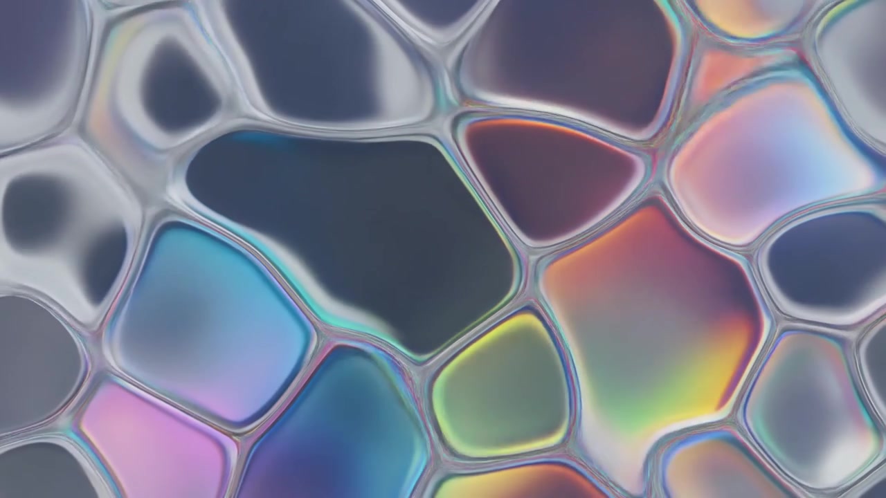 Sfondo Animato Astratto con Cellule Liquide Iridescenti