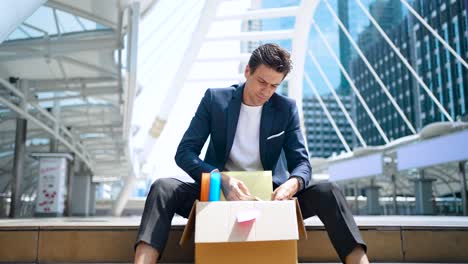 depressed businessman being fired lost the job