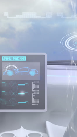 animation of data processing over dashboard in self drive car