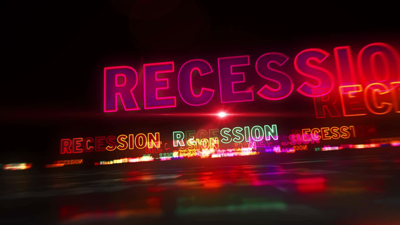 경기 침체 경제 및 비즈니스 추상 루프 가능한 하이퍼스페이스 애니메이션