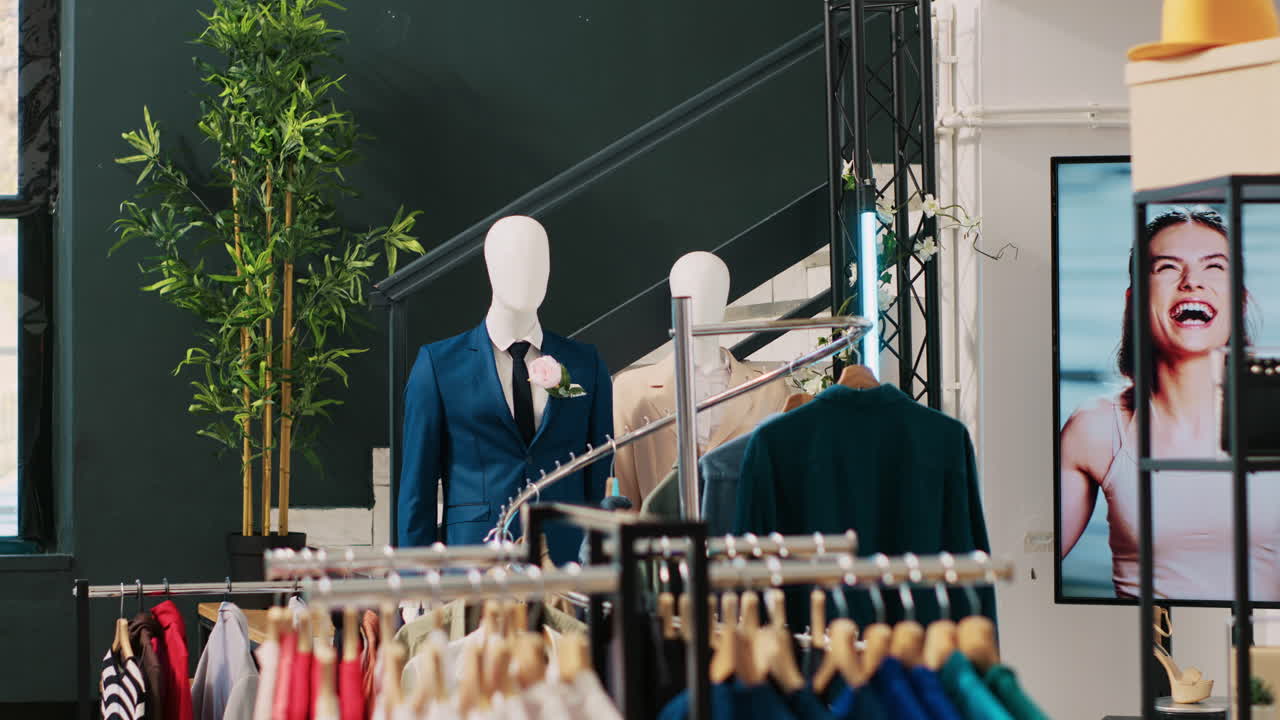 옷 을 가진 빈 쇼핑 센터