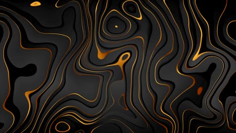 patrón ondulado líquido negro y dorado animación de video abstracta