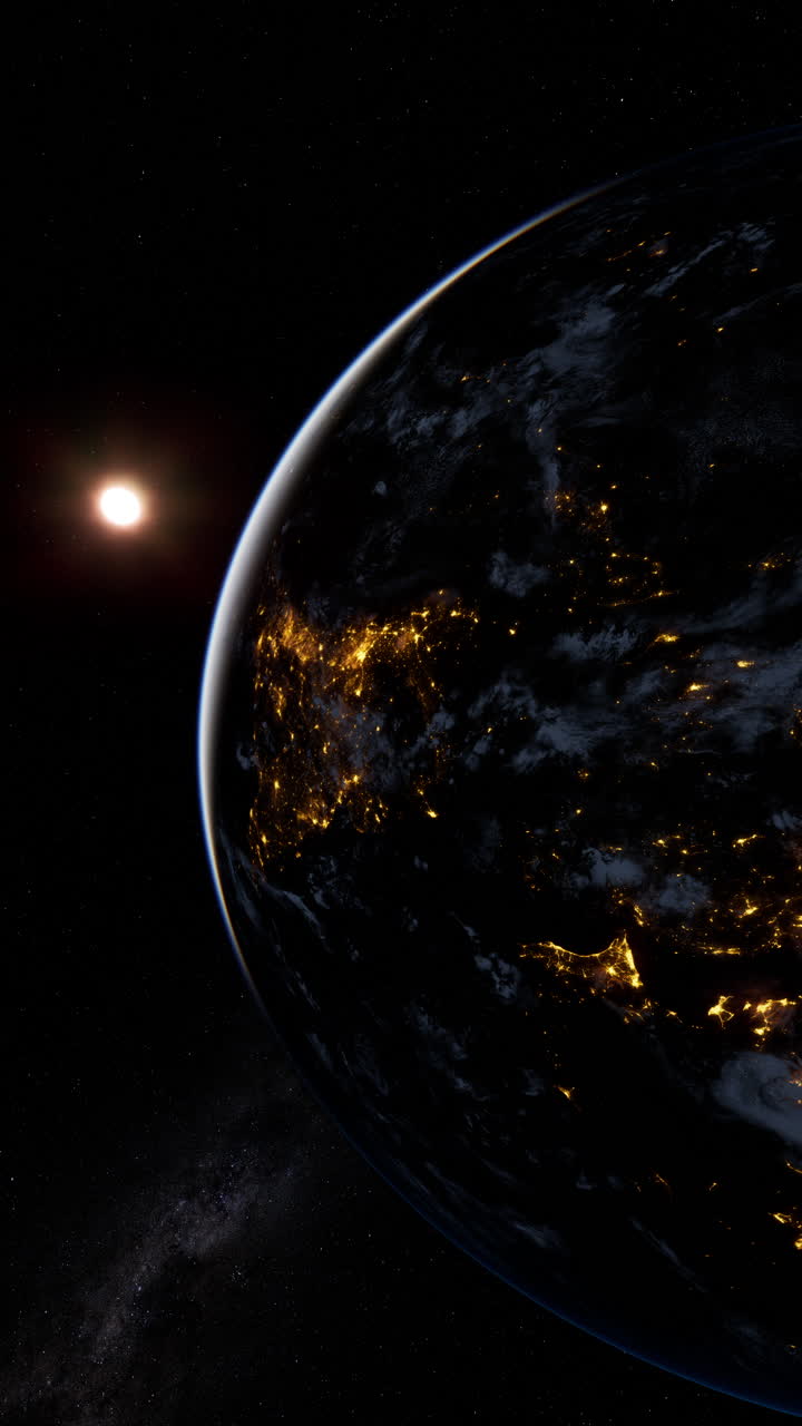 la tierra por la noche desde el espacio