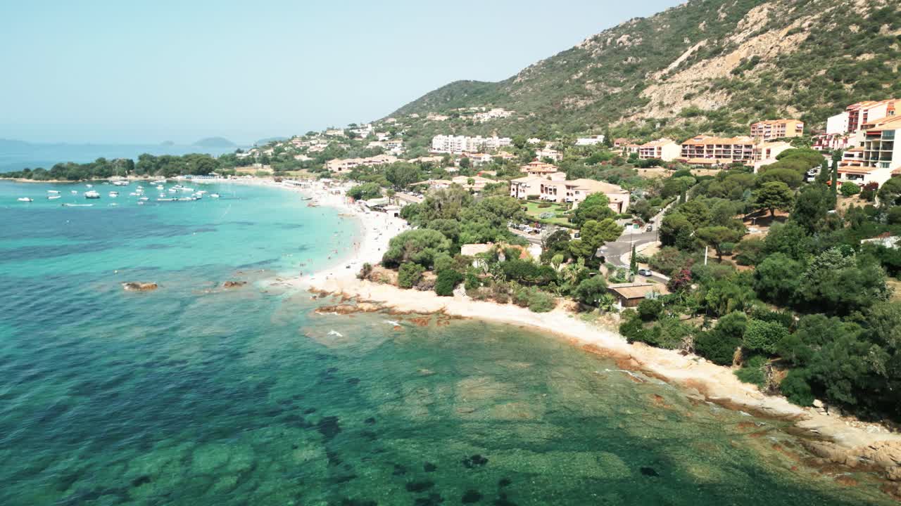 Aerial Drone Mediterranean Corsica Beach