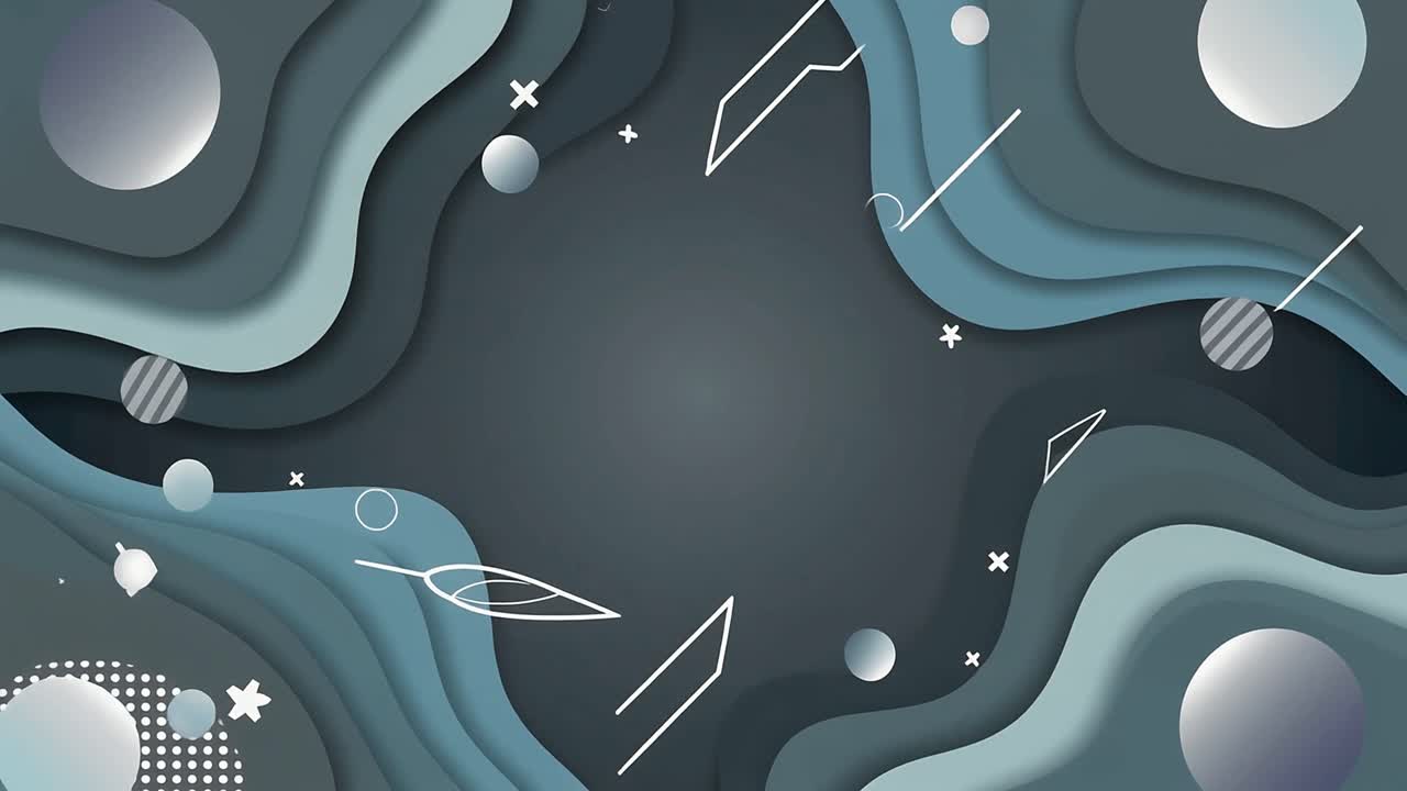 Modern Abstract Motion Graphics with Wavy Layers and Geometric Elements