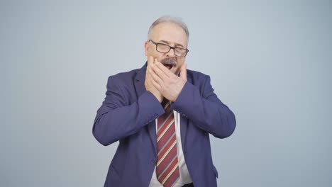 hombre de negocios que sufre de dolor de muelas.