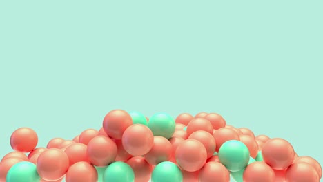 escena verde bola naranja 3d renderización de movimiento abstracto