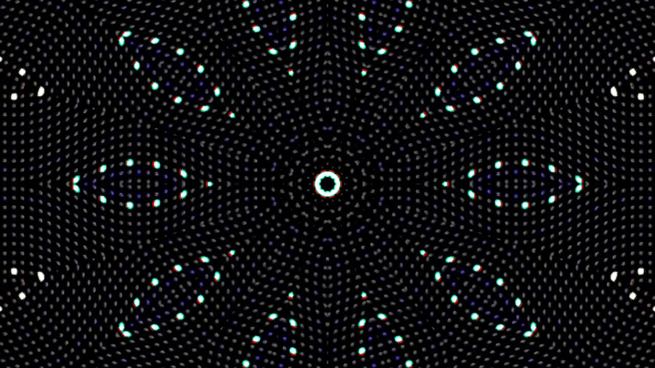 hermoso caleidoscopio abstracto que brilla, una luz radiante que regula los movimientos sutiles