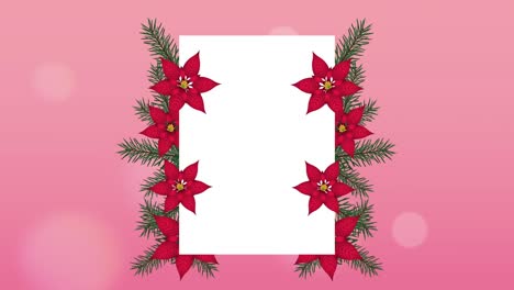 feliz tarjeta de navidad con marco floral