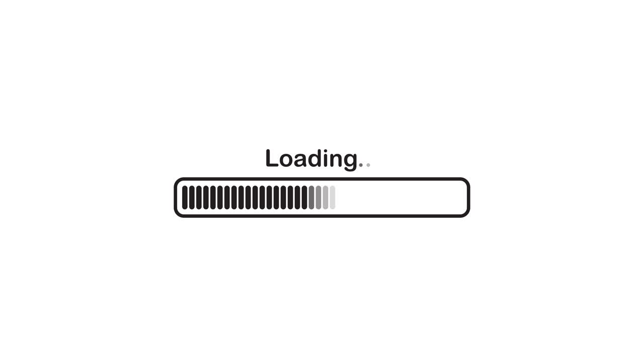 Loading Bar Animation with Progress Indicator on White Background