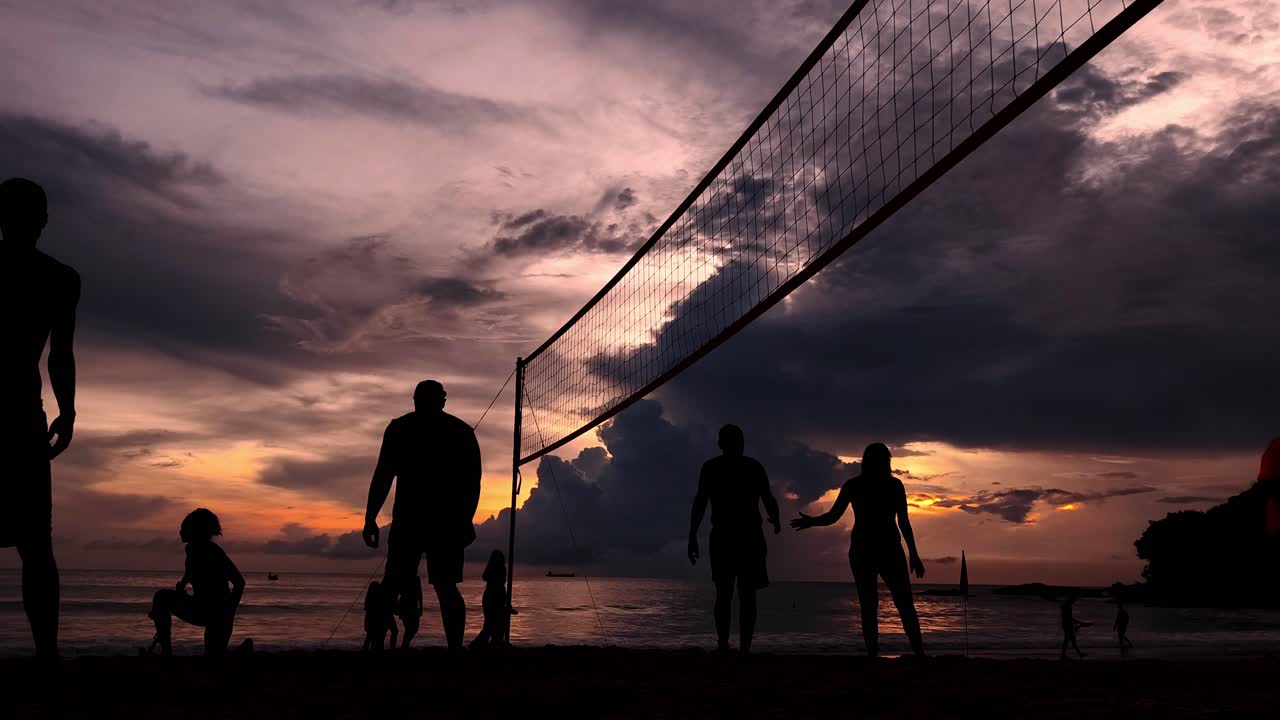 Beach Volleyball at Sunset