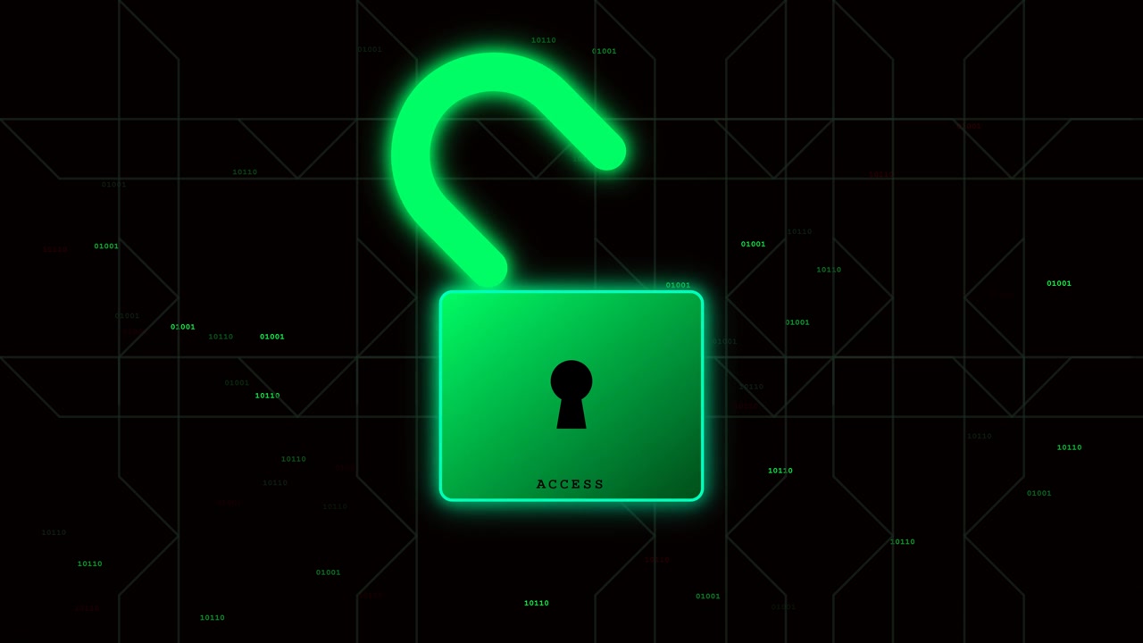 Digital Padlock Unlocking and Changing Color to Green
