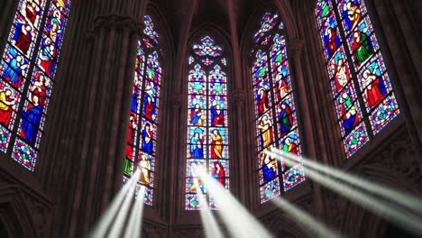 stained glass windows in a cathedral