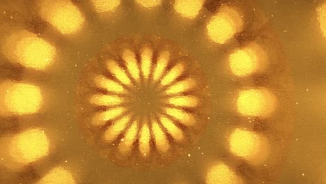 geometric golden background with spotlights. golden foil with ray of light. 3d rendering loop 4k seamless loop