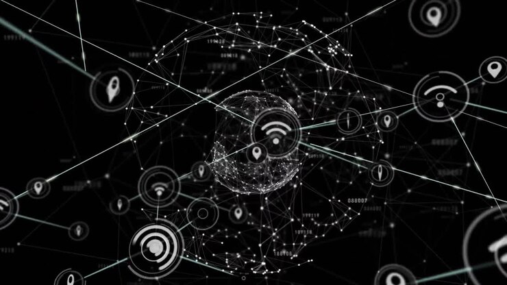 Animation of globe with networks of connections