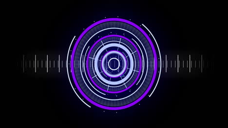 animation of scope scanning and data processing over black background