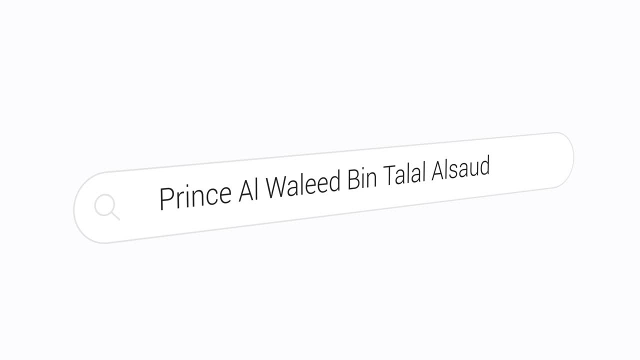 Typing Prince Al Waleed Bin Talal Alsaud on the Search Engine