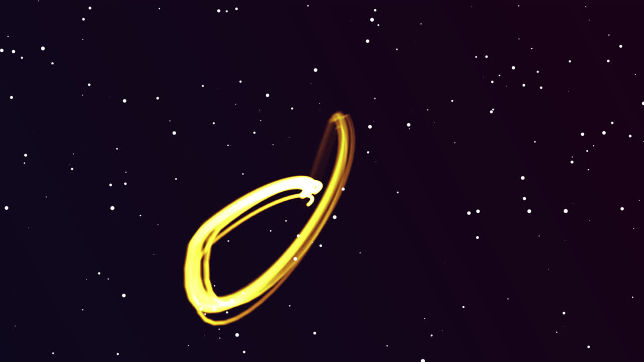 Golden Light Trails in the Night Sky