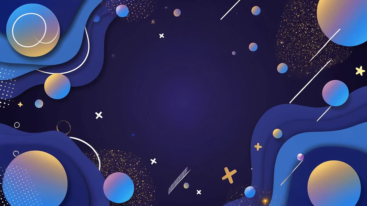 Animated Abstract Background with Flowing Waves and Gradient Circles