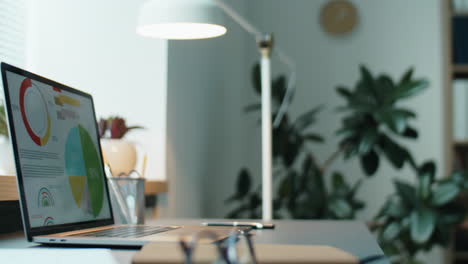 laptop on table in office