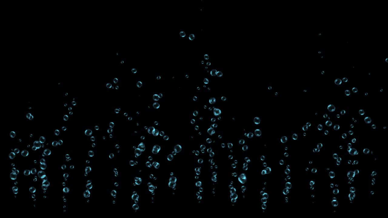 Underwater fizzing air bubbles on 4k 3d green screen loop animation fizzy sparkles in water sea