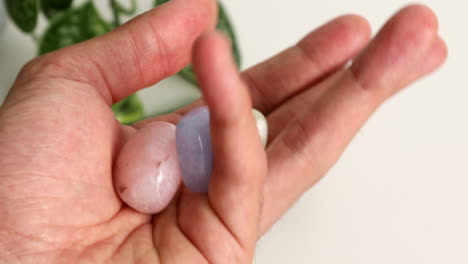 healing crystals in hand