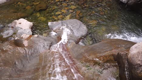 waterfall over rocks view from above