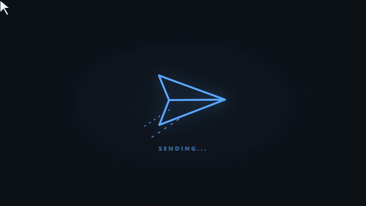 Digital Paper Airplane Animation Sending Message