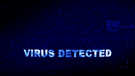 virus detected  text digital noise twitch glitch distortion effect error loop animation.