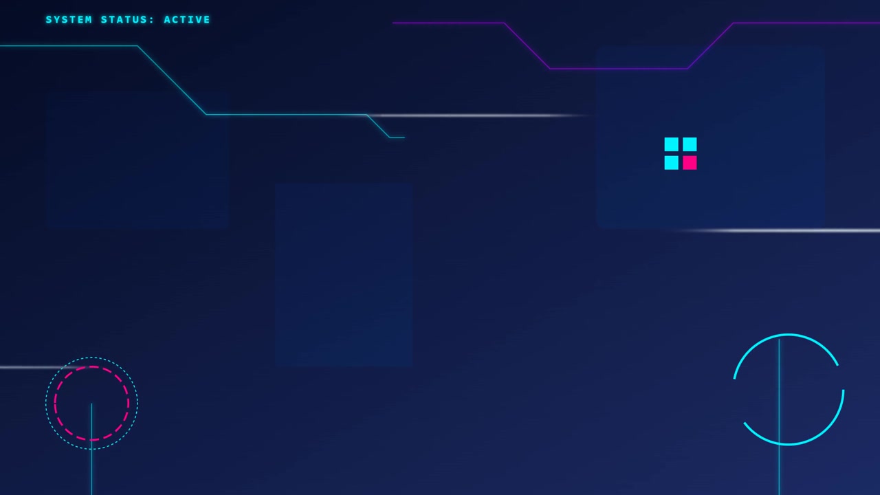 Abstract Digital Interface with HUD Elements and System Status