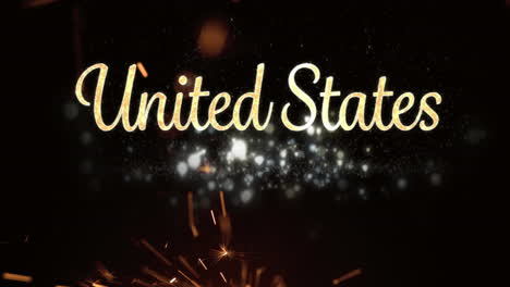 united states text and a sparkle for fourth of july