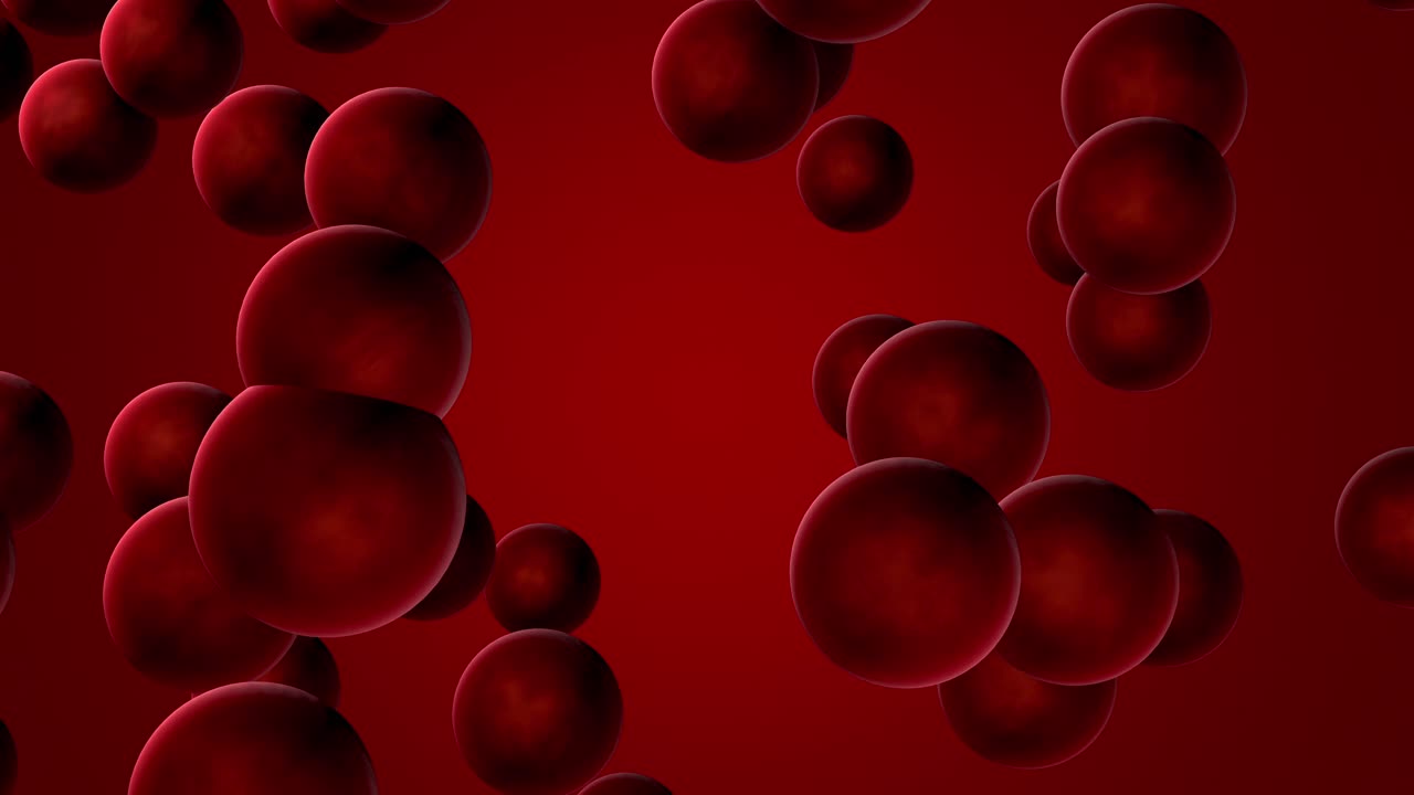 animación en bucle de una nube roja profunda de esferas que giran alrededor del centro