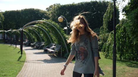 Adult-caucasian-women-jumping-up-and-down-at-the-park