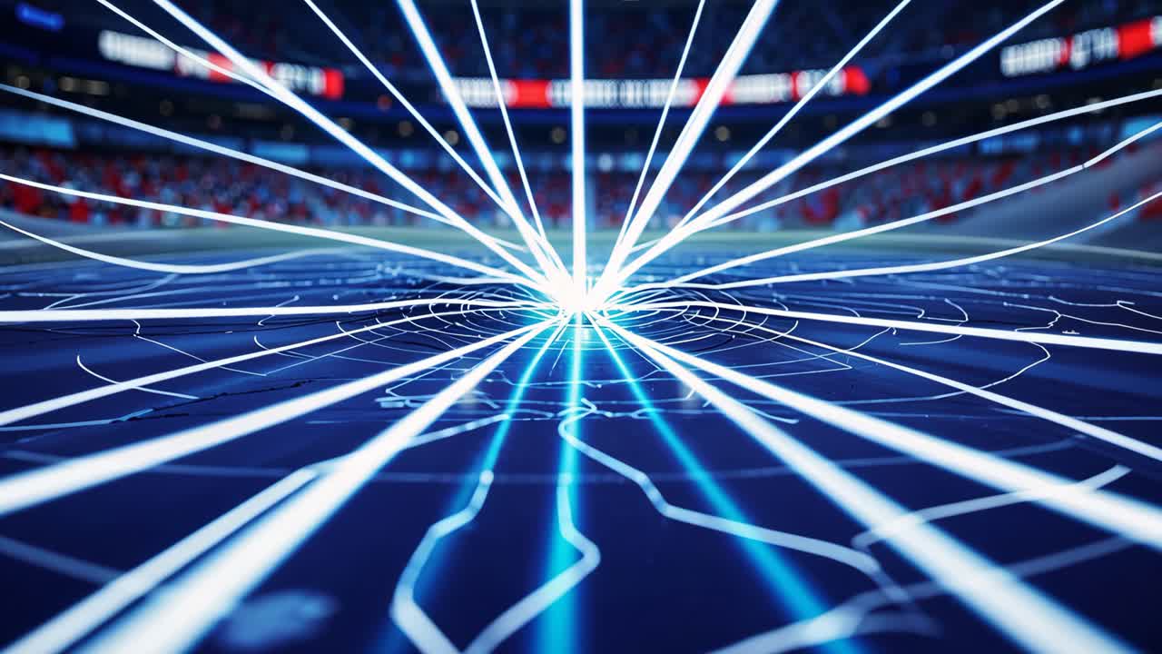 Stadium lights and track