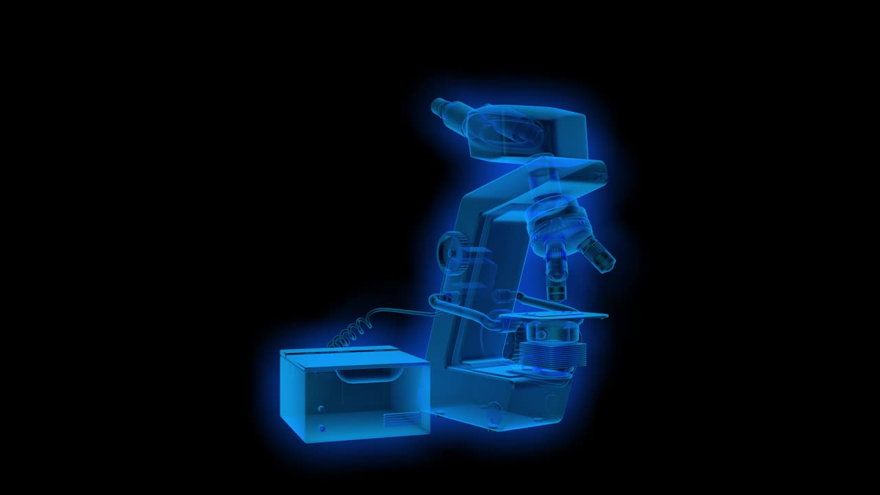 의학 과학 개념 - 현미경 분자 dna 원자 및 디지털 효과 및 알파 채널과 함께 오버레이 - uhd 3d 애니메이션