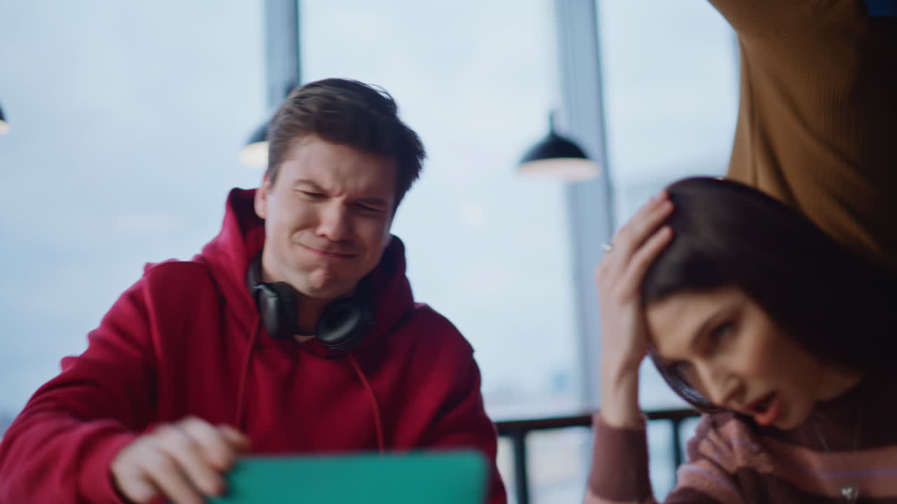 Upset team in office