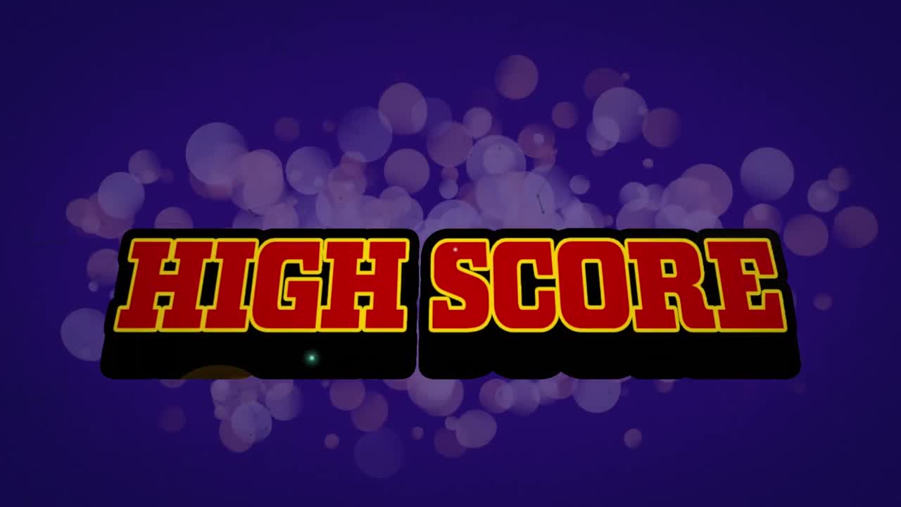 animación de texto de alta puntuación sobre formas